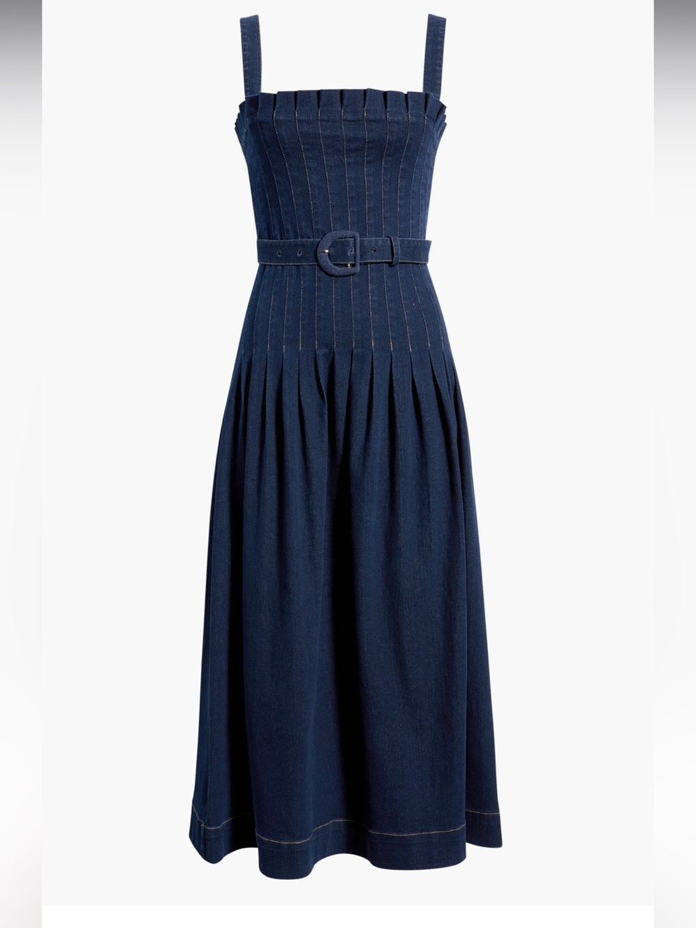 Anthropologie Denim Belted Midi Dress - Picture 5 of 8